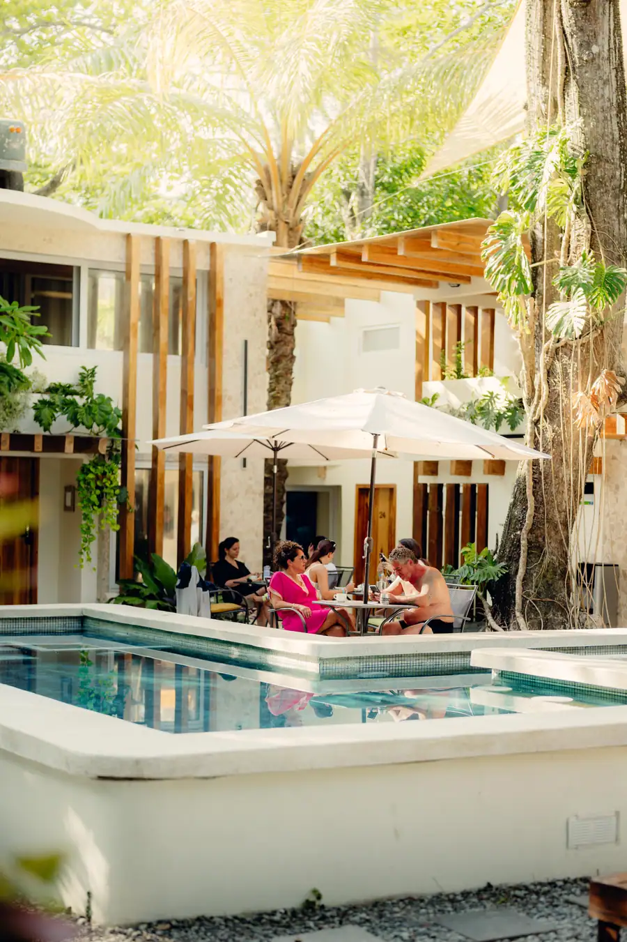 A social corner beside the pool