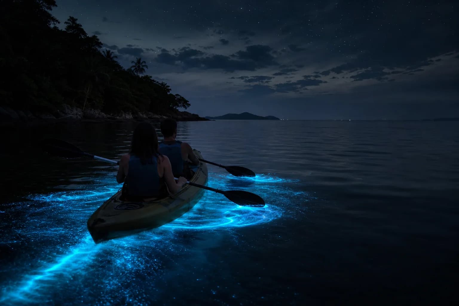 Bioluminescence after dark